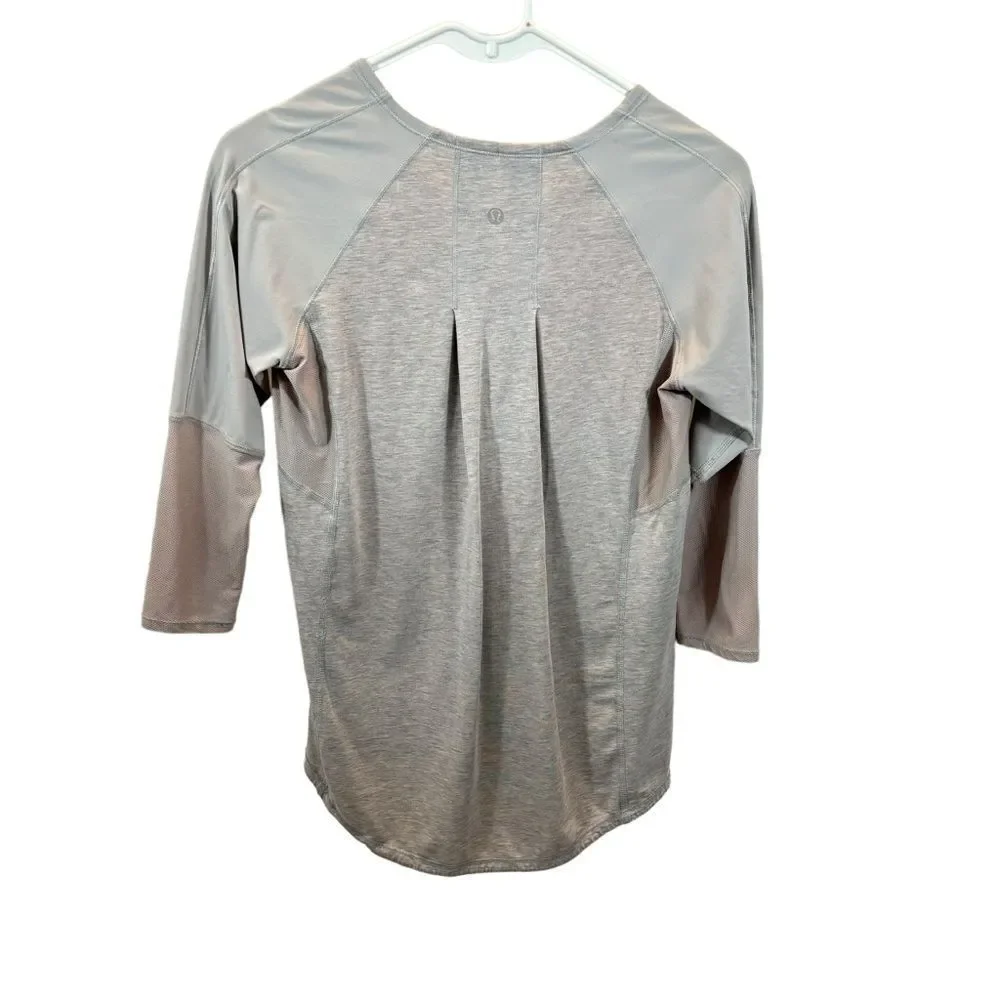 Ladies Lululemon Clip In Long Sleeve Top Grey and Purple Size‎ Medium